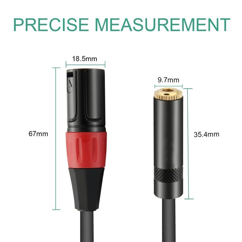 JOMLEY محول XLR إلى 3.5 مم، موصل ستيريو صوتي أنثوي 3.5 مم 1/8 بوصة إلى ذكر XLR - 1 قدم - Image 4